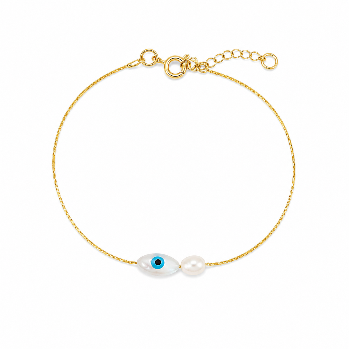 Evil Eye Pearl Bracelet