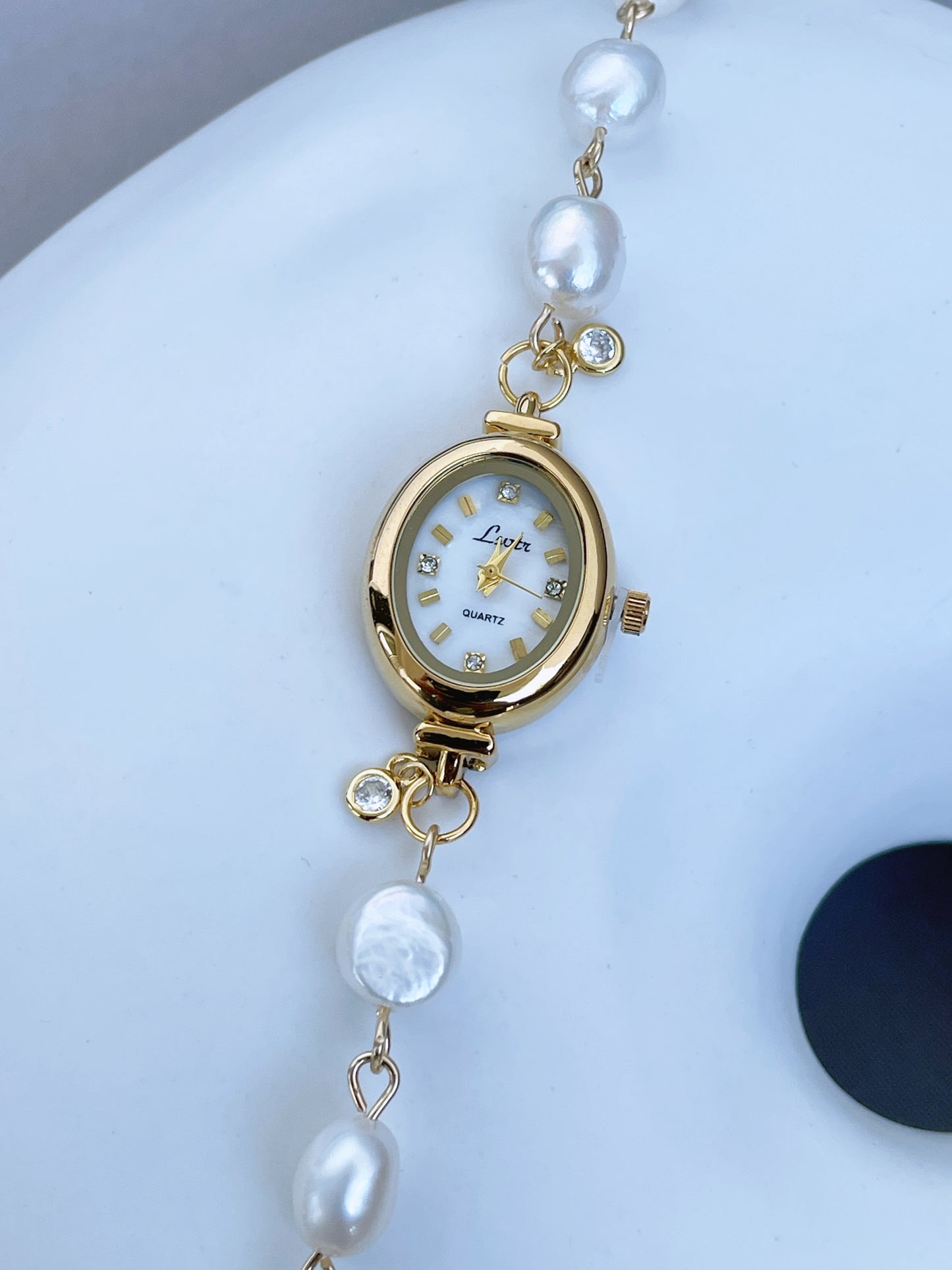 Vintage Gold Freshwater Pearl Watch