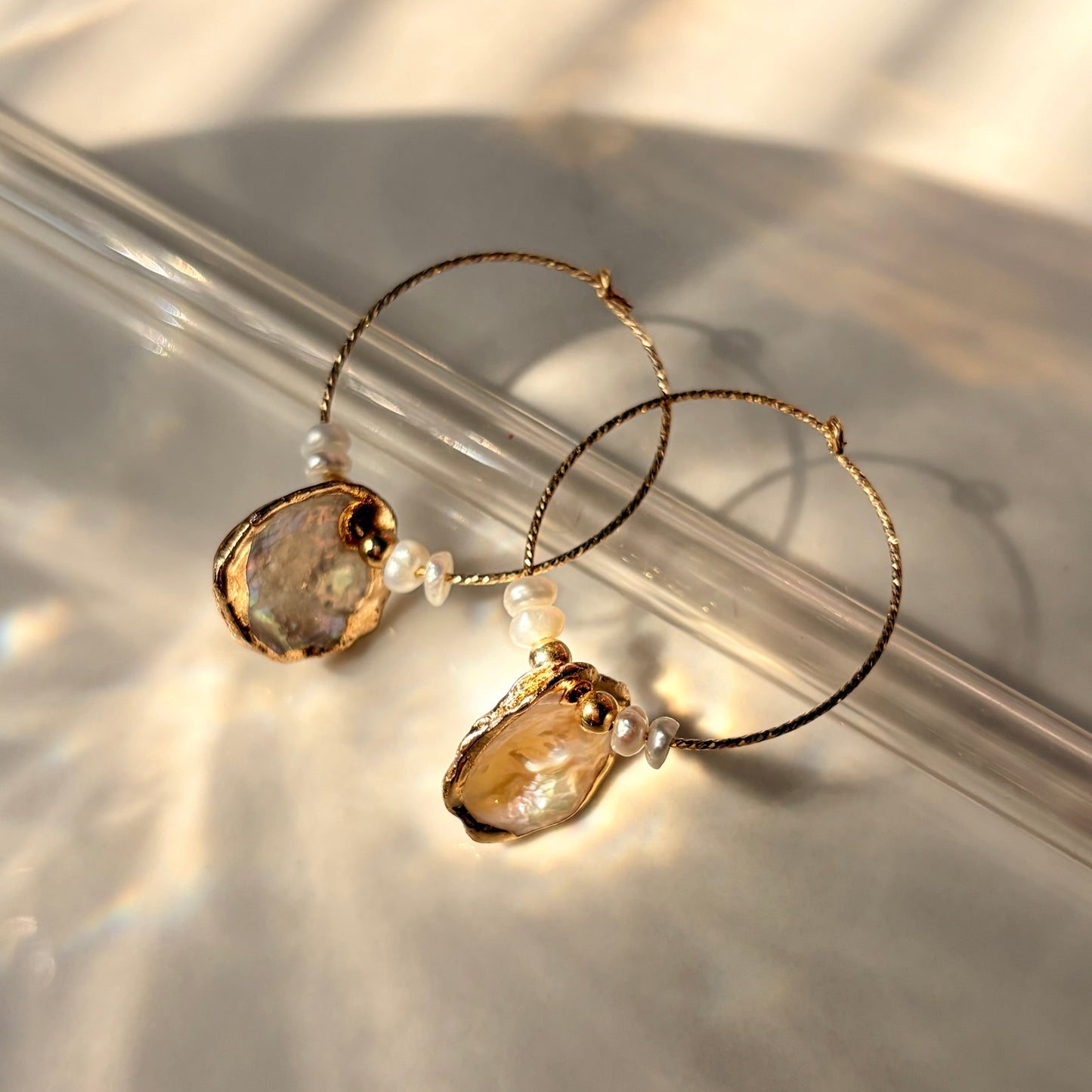 Keshi Pearl Hoops