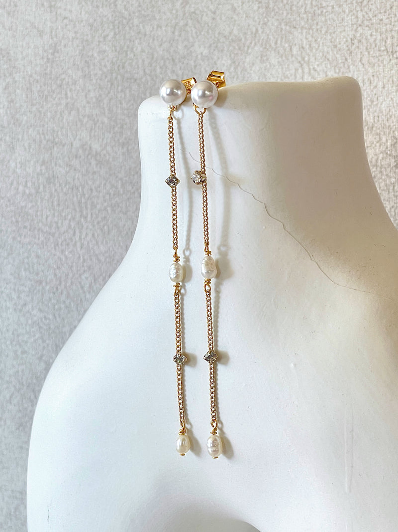 CZ Pearl Drop Earrings
