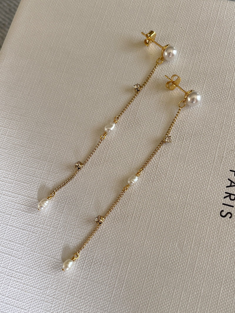 CZ Pearl Drop Earrings