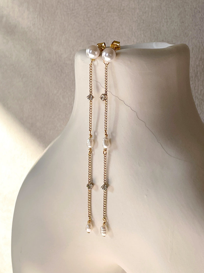 CZ Pearl Drop Earrings