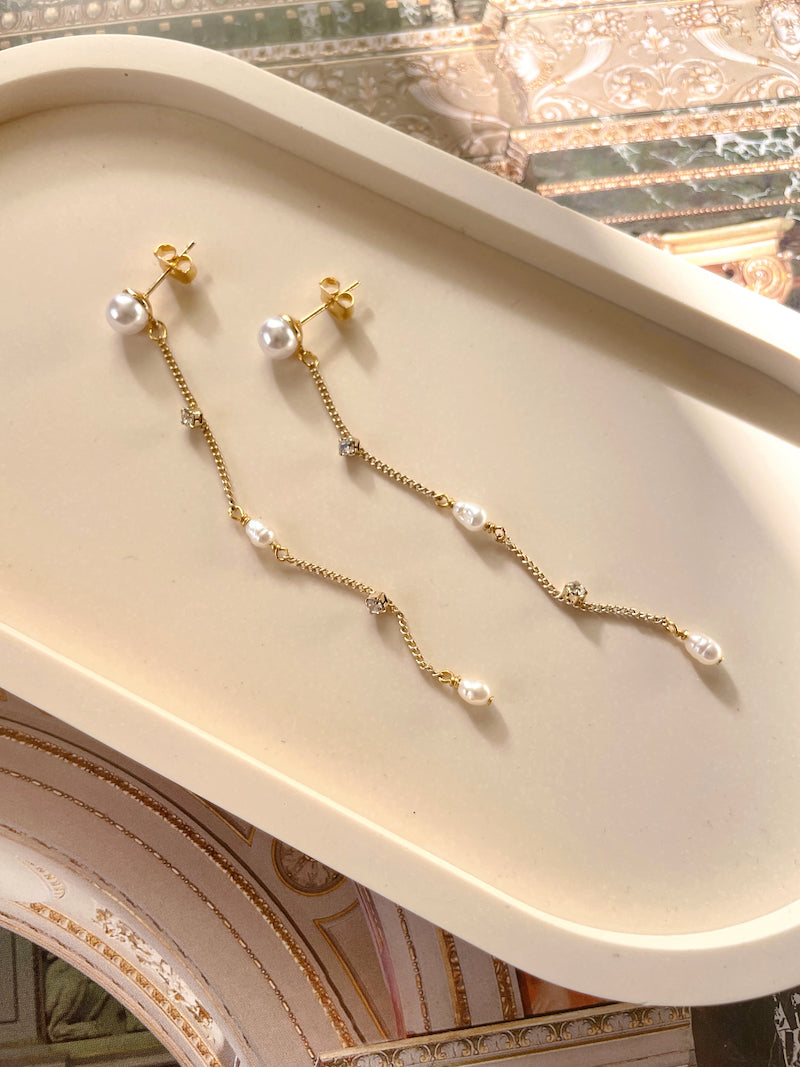 CZ Pearl Drop Earrings