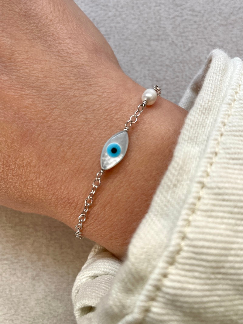 Silver Evil Eye Bracelet