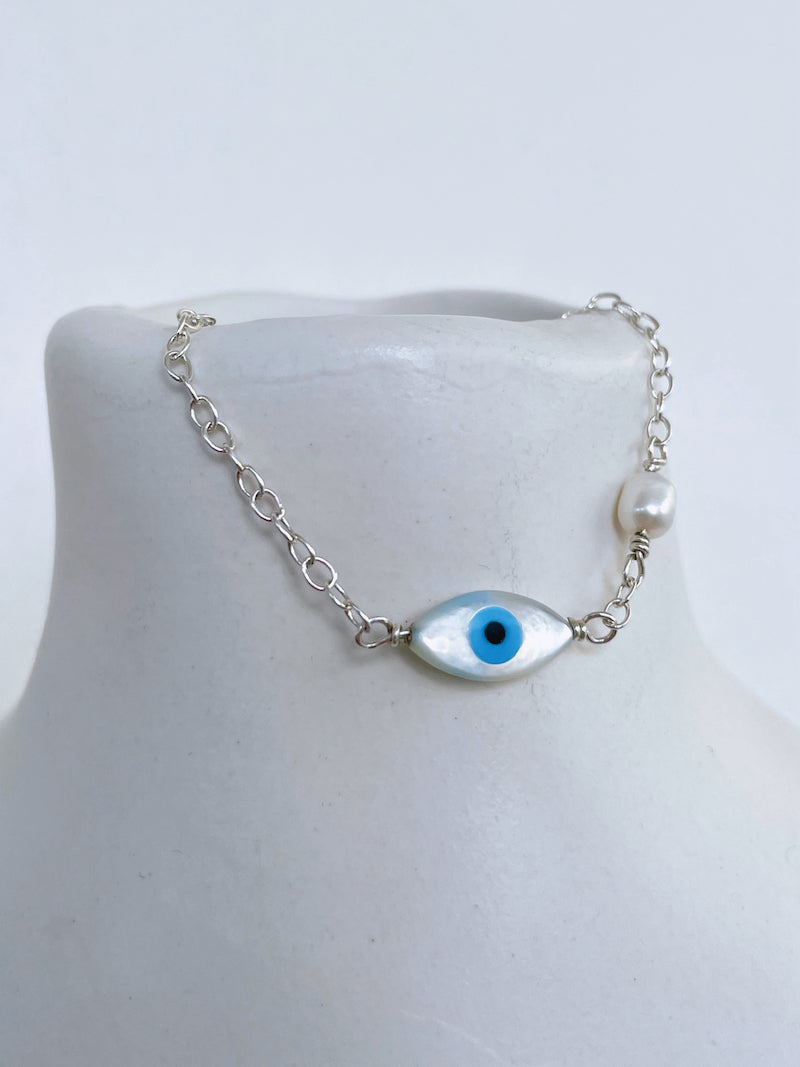 Silver Evil Eye Bracelet