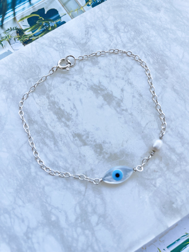Silver Evil Eye Bracelet