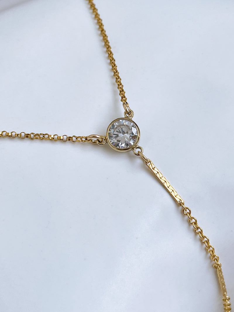 CZ Lariat Necklace