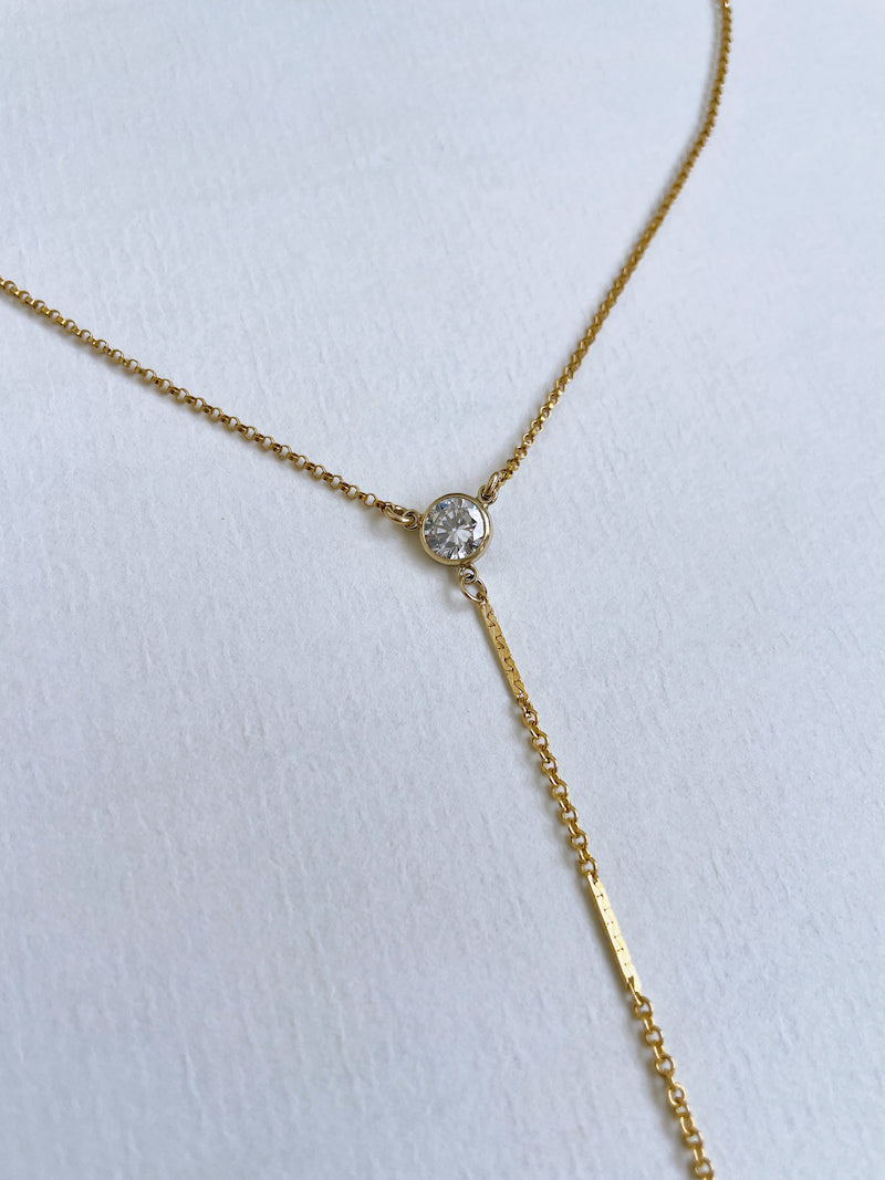 CZ Lariat Necklace