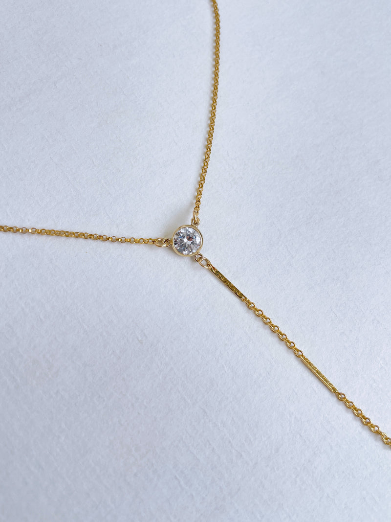 CZ Lariat Necklace