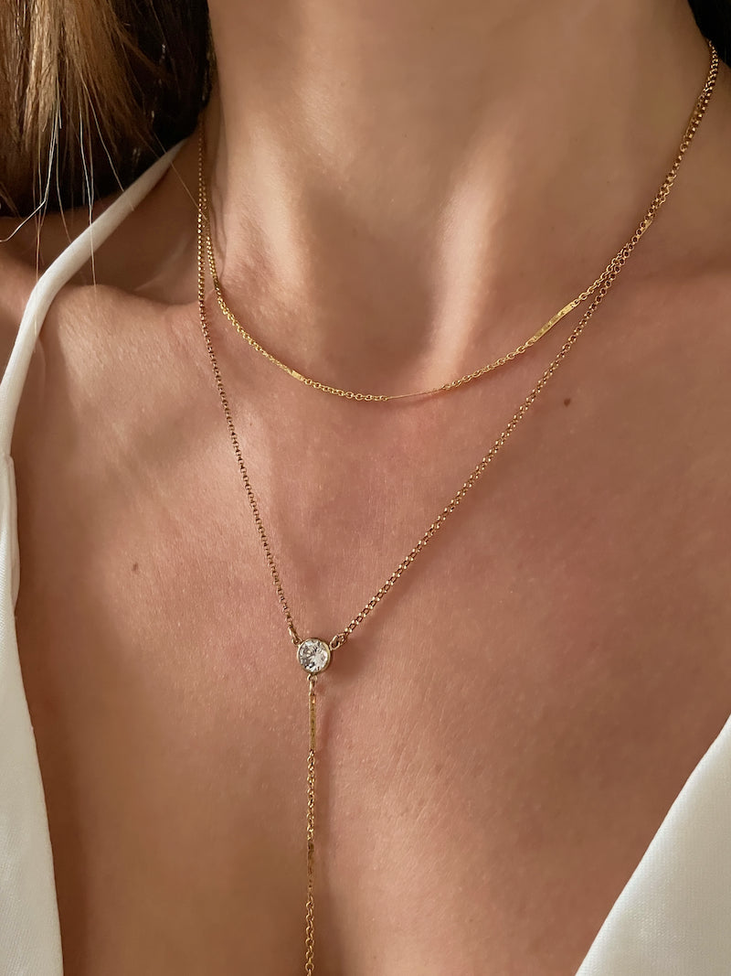 CZ Lariat Necklace