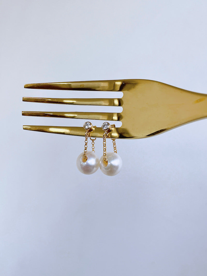 Baby Pearl Chain Earrings