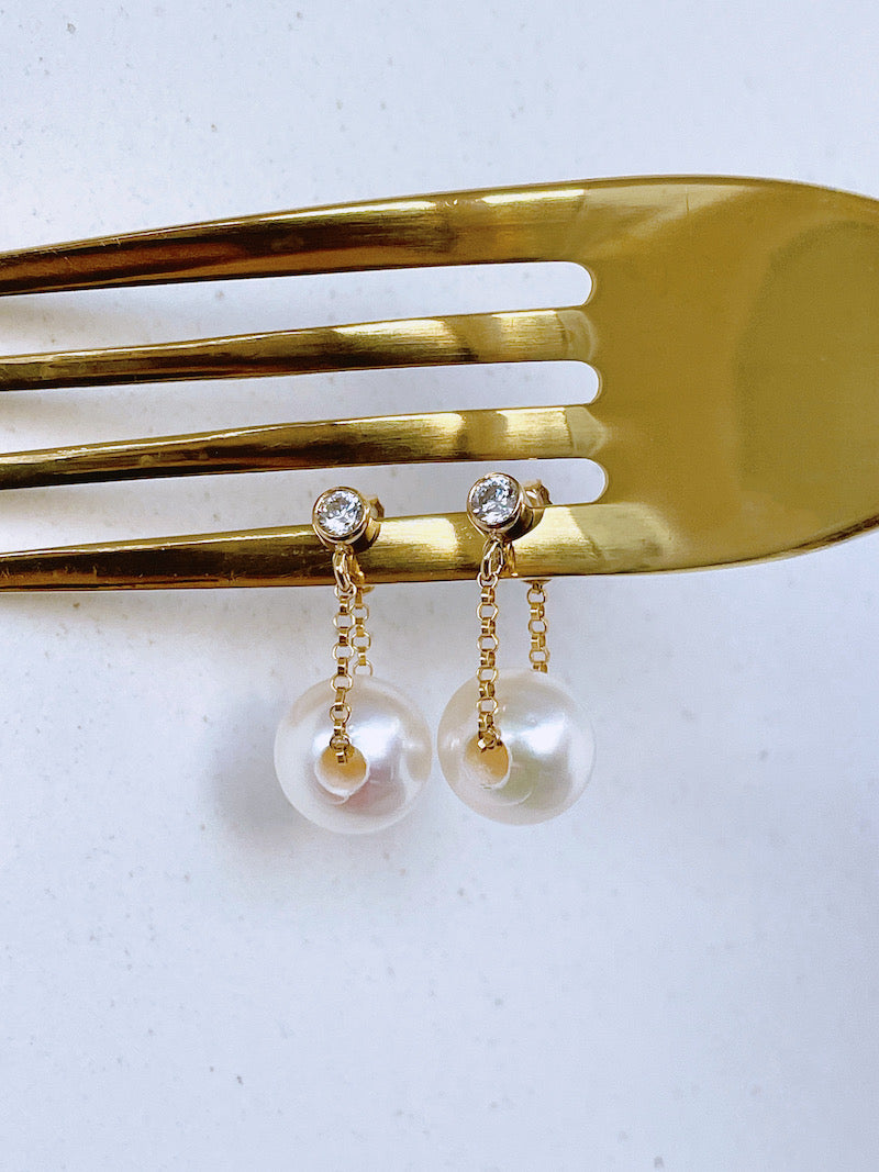 Baby Pearl Chain Earrings