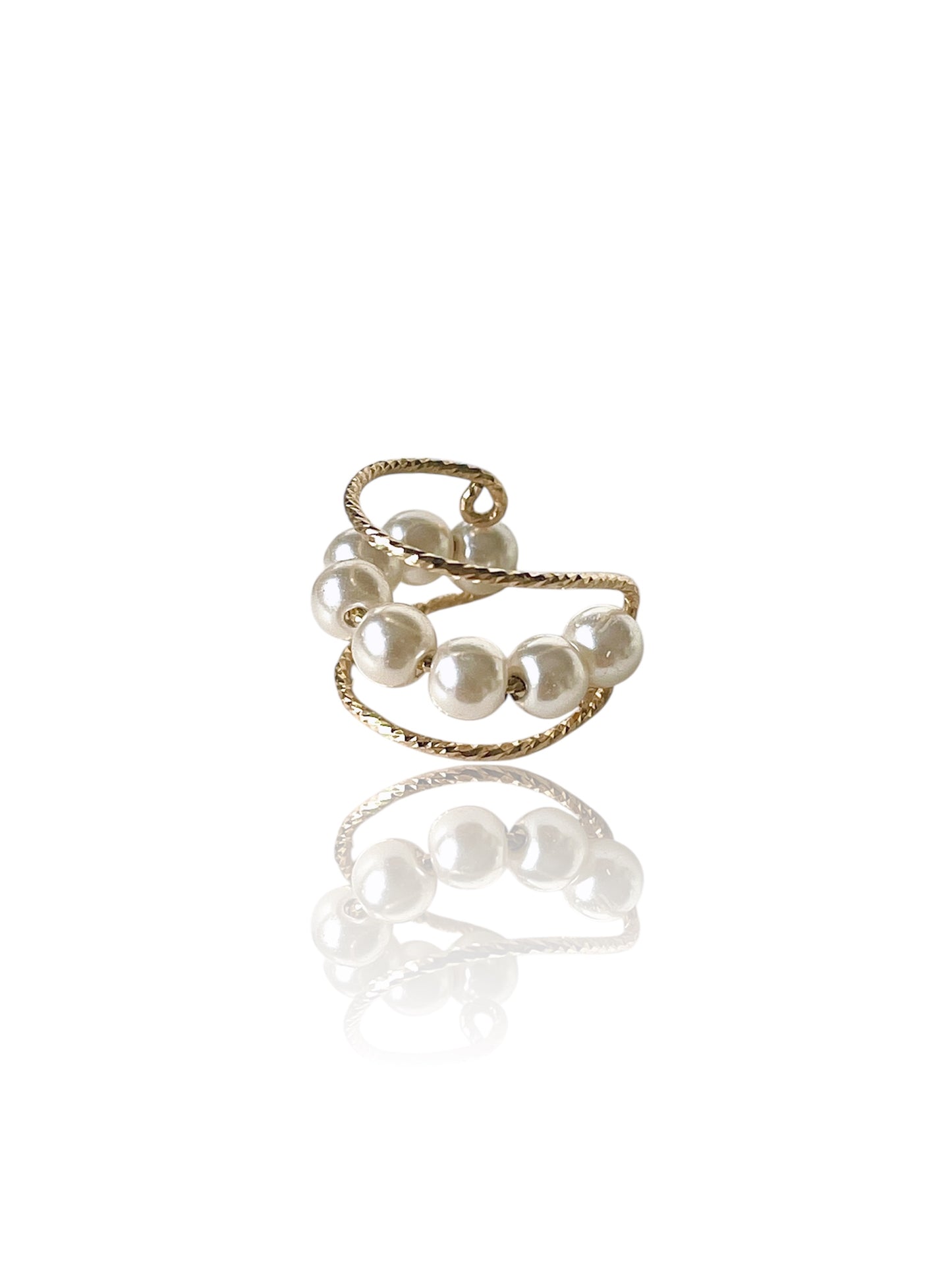 Gold Filled Sparkle Pearl Ear Cuff