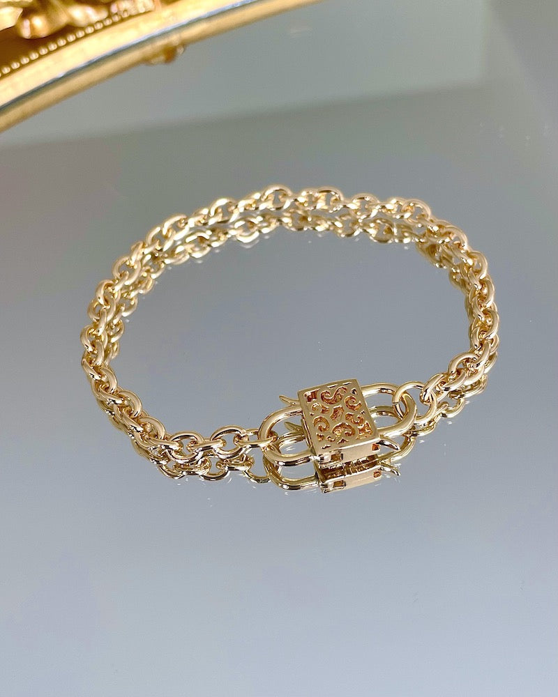 Gold Padlock Evil Eye Bracelet