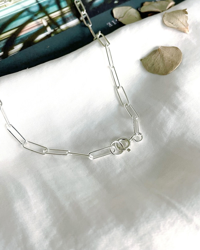 Silver Pearl Lariat Necklace