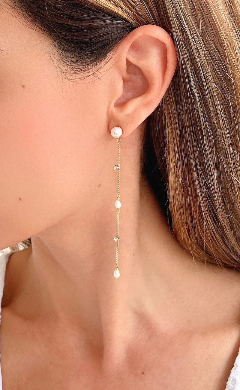 pearl drop earrings