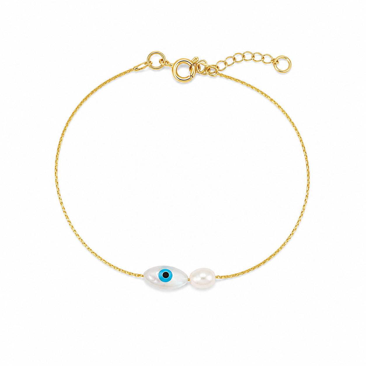 Evil Eye Pearl Bracelet