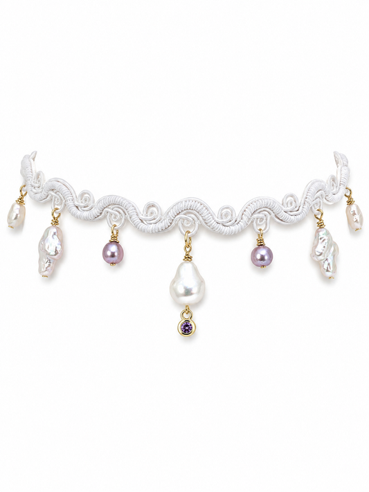 Pearl Charm Choker Necklace