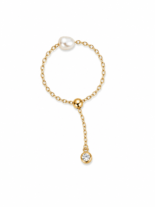 Adjustable Pearl Ring