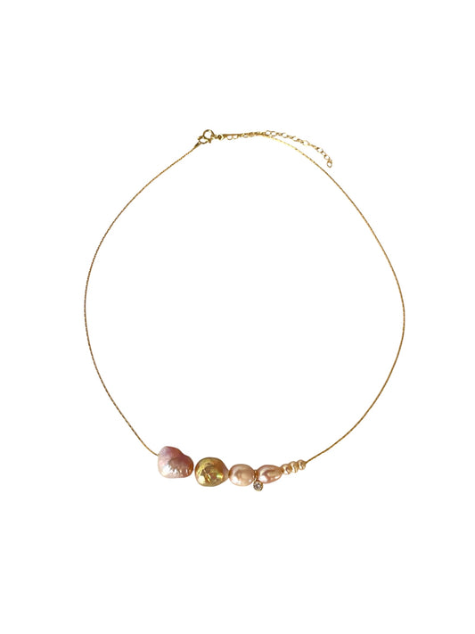 Baroque Pink Drop Pearl Necklace