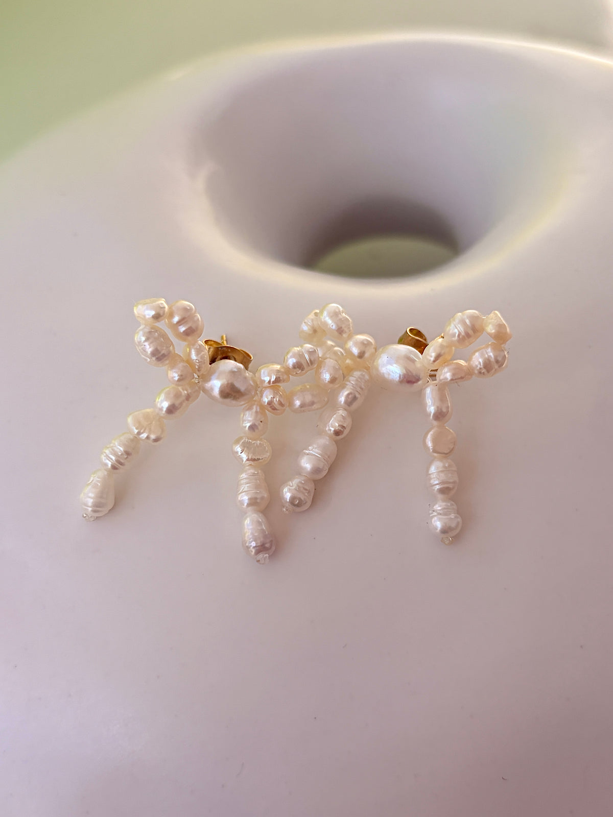 Pearl Bow Earrings
