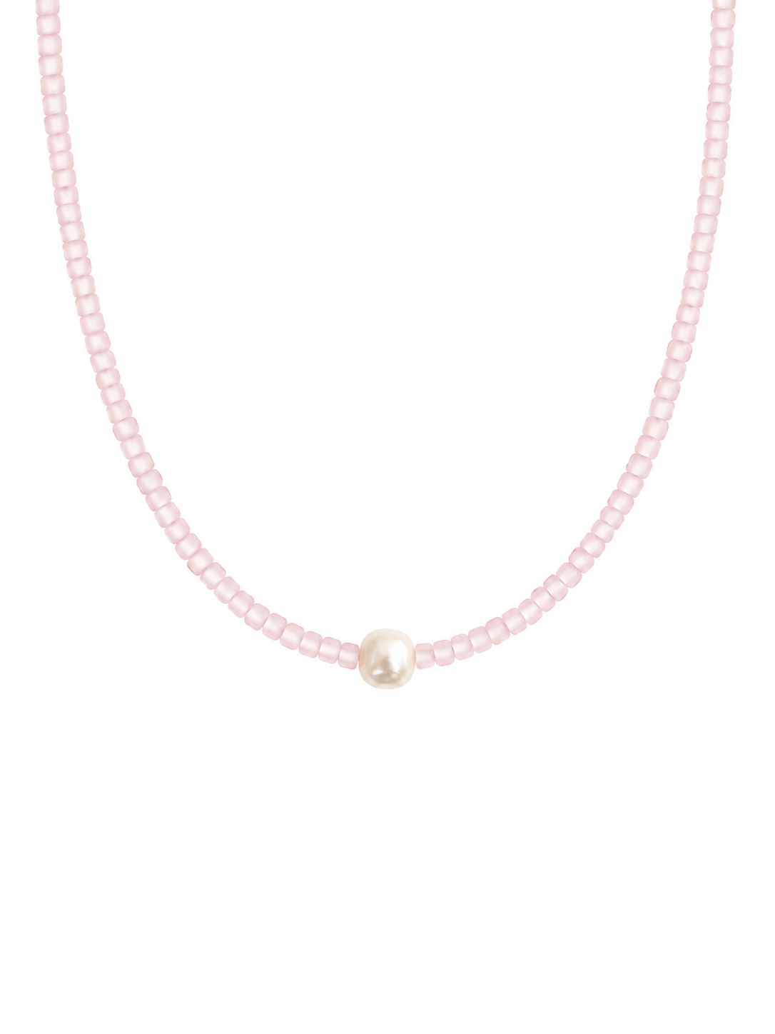 Pink Beaded Pearl Necklace