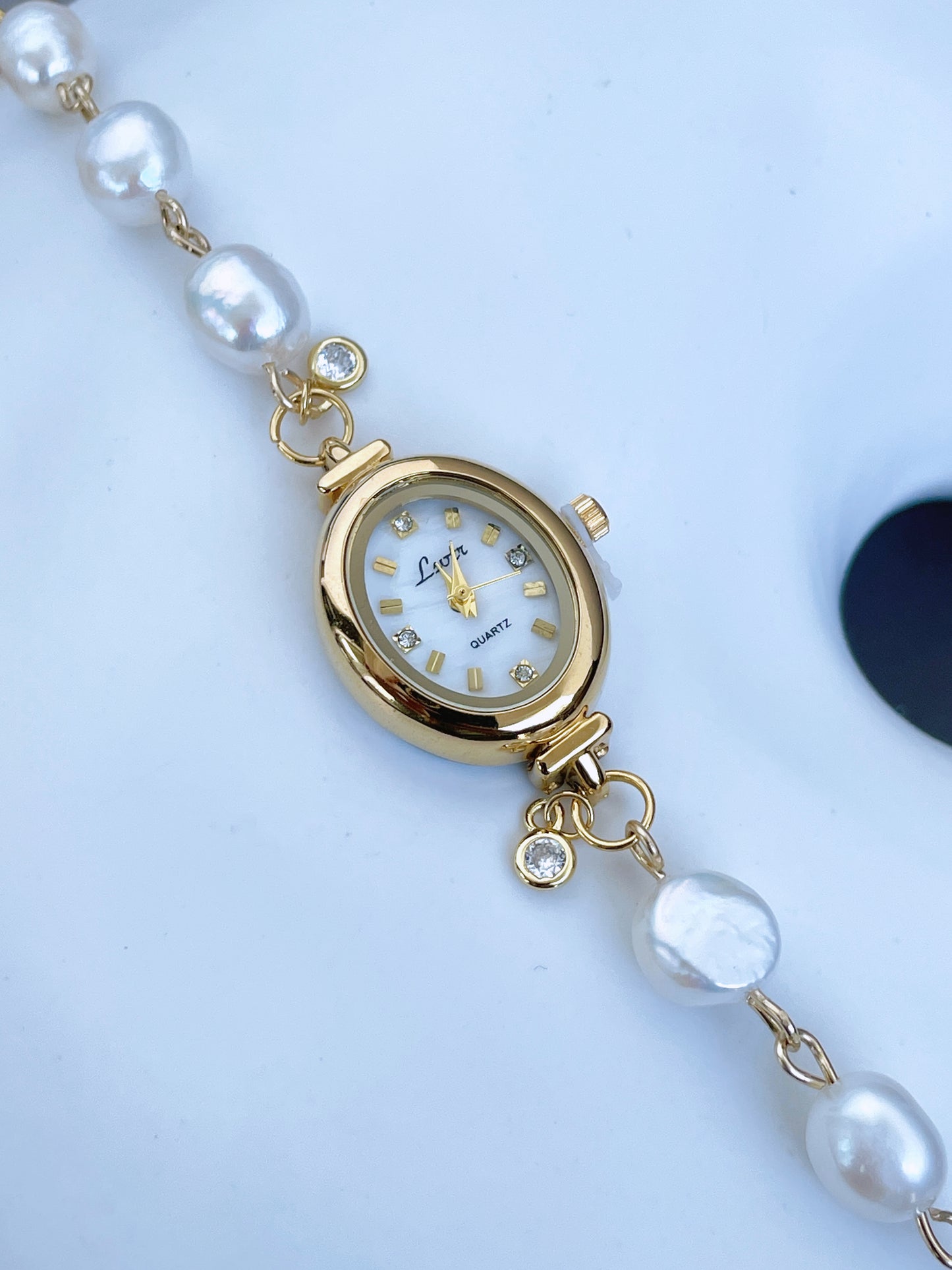 Vintage Gold Freshwater Pearl Watch