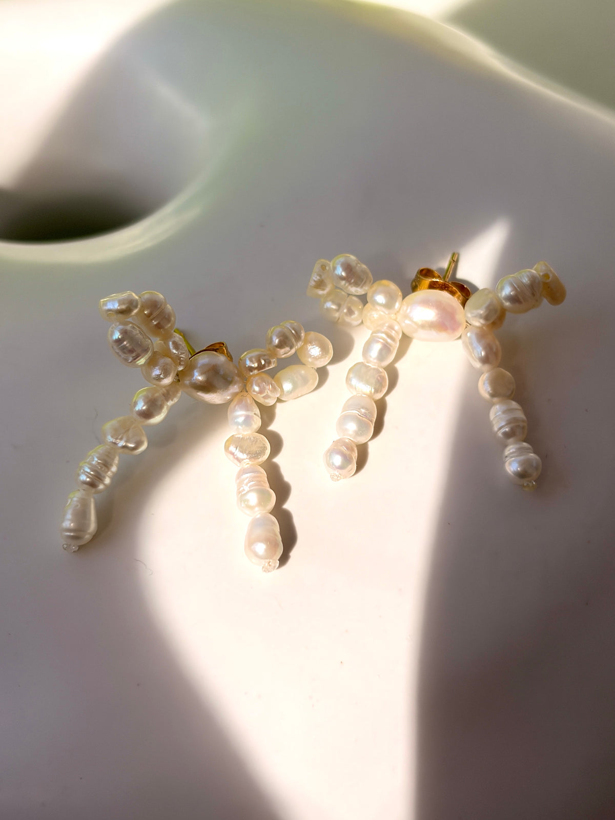 Pearl Bow Earrings