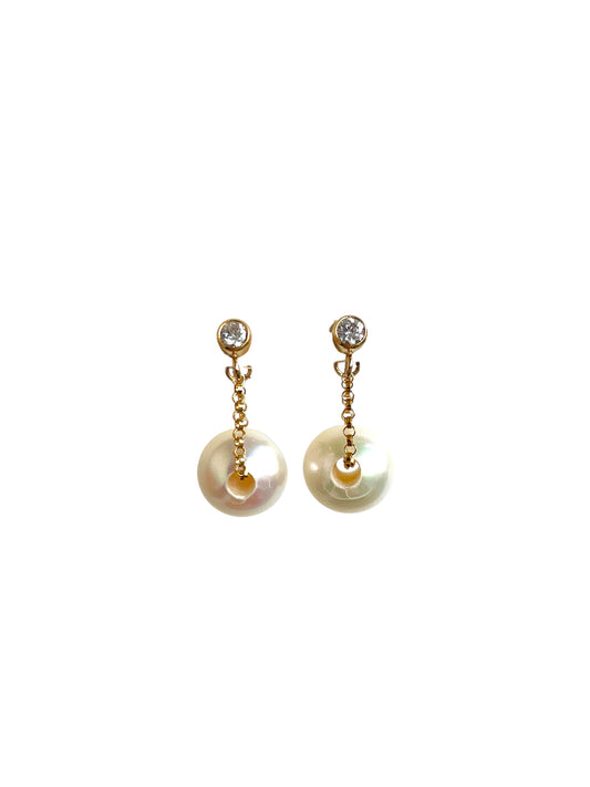 Gold Filled Baby Pearl Chain Earrings – Freshwater Pearl Drop Earrings for Women