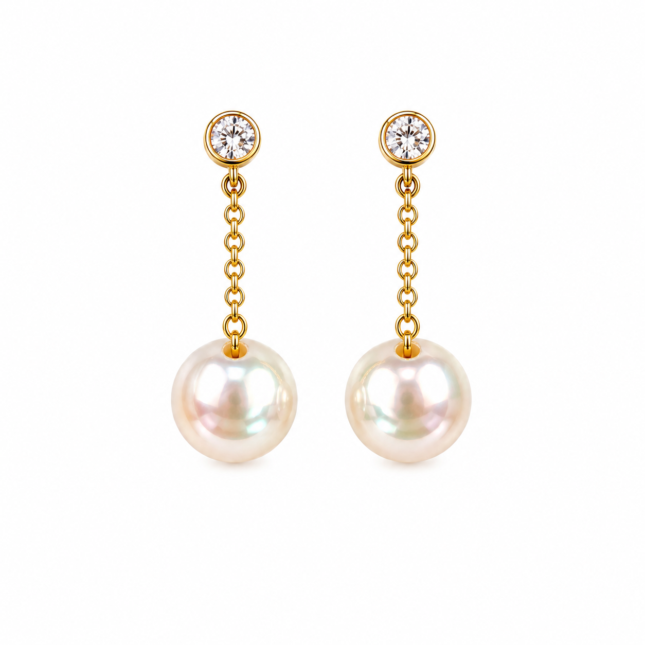 Baby Pearl Chain Earrings