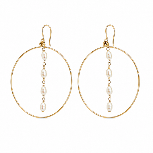Pearl Hoop Earrings