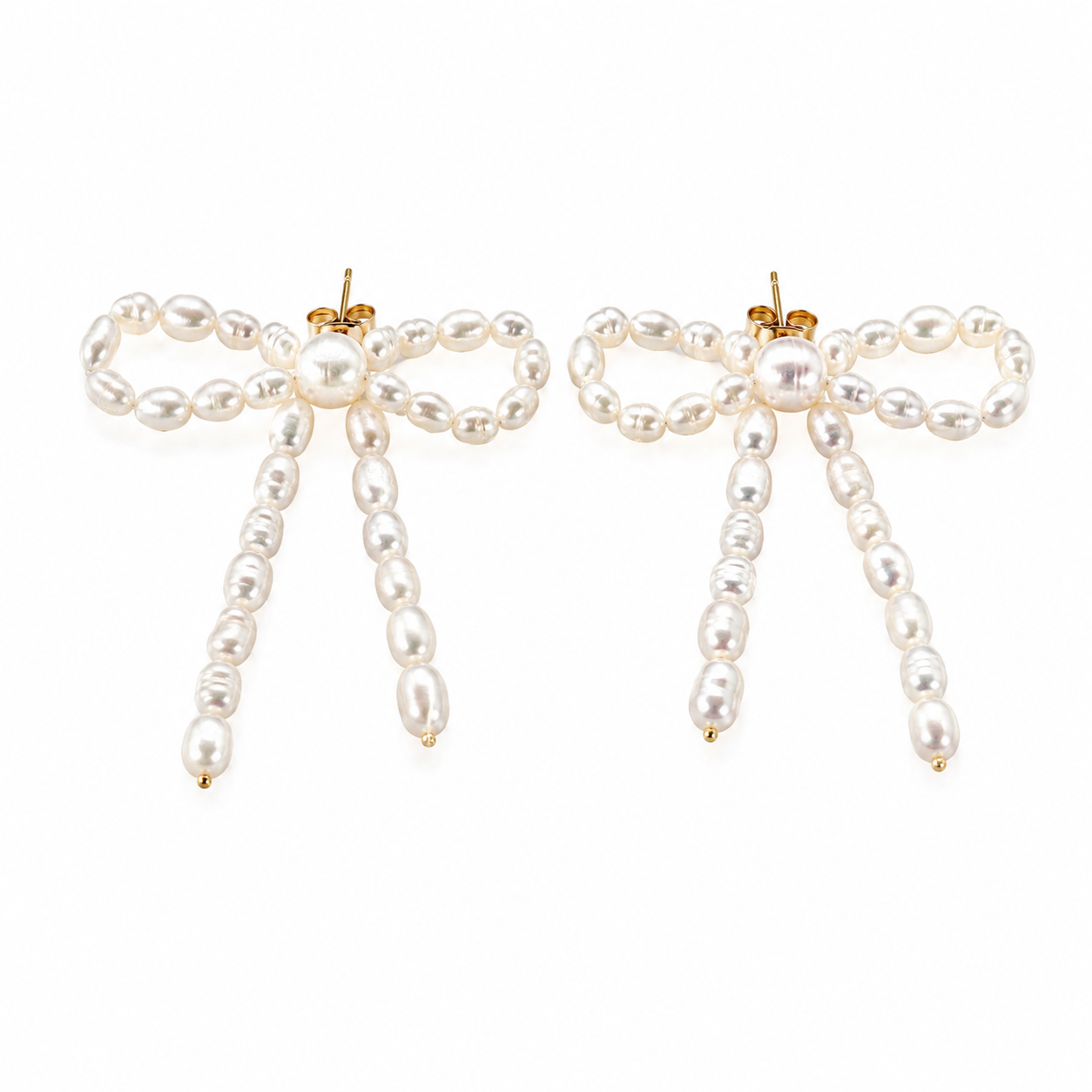 Bow Pearl Studs