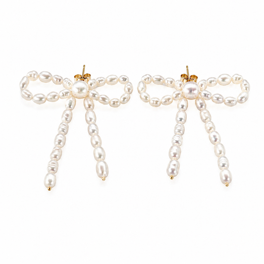 Bow Pearl Studs
