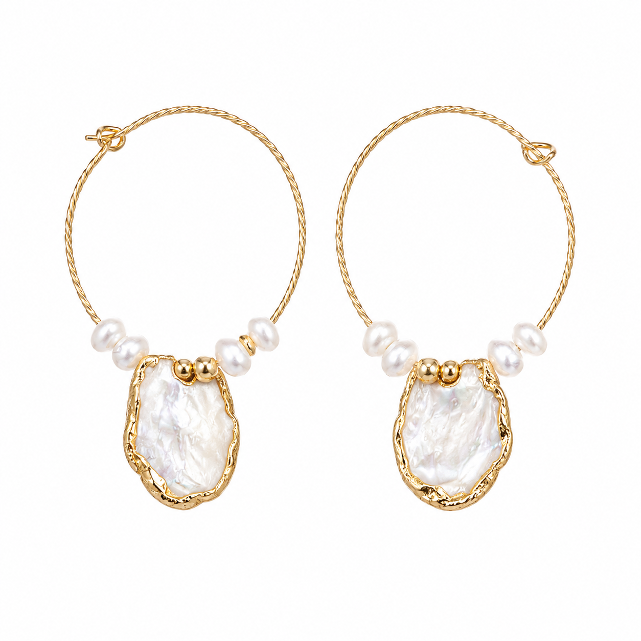 Keshi Pearl Hoops