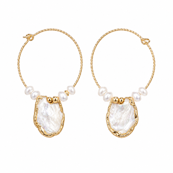 Keshi Pearl Hoops