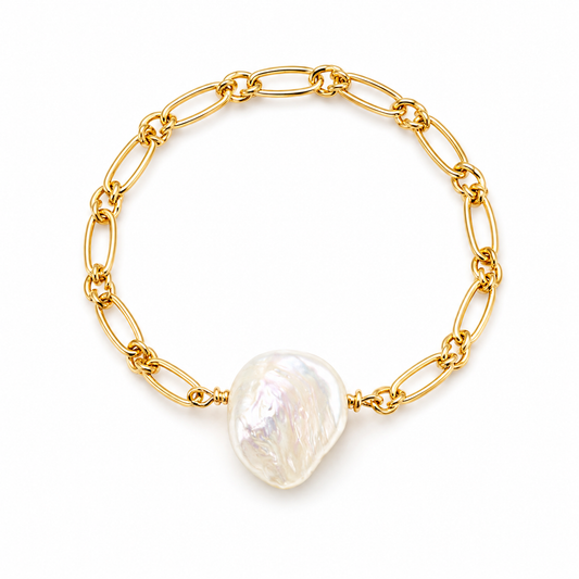 Keshi Pearl Chain Ring