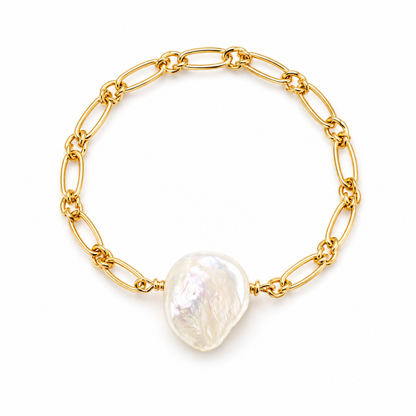 Keshi Pearl Chain Ring