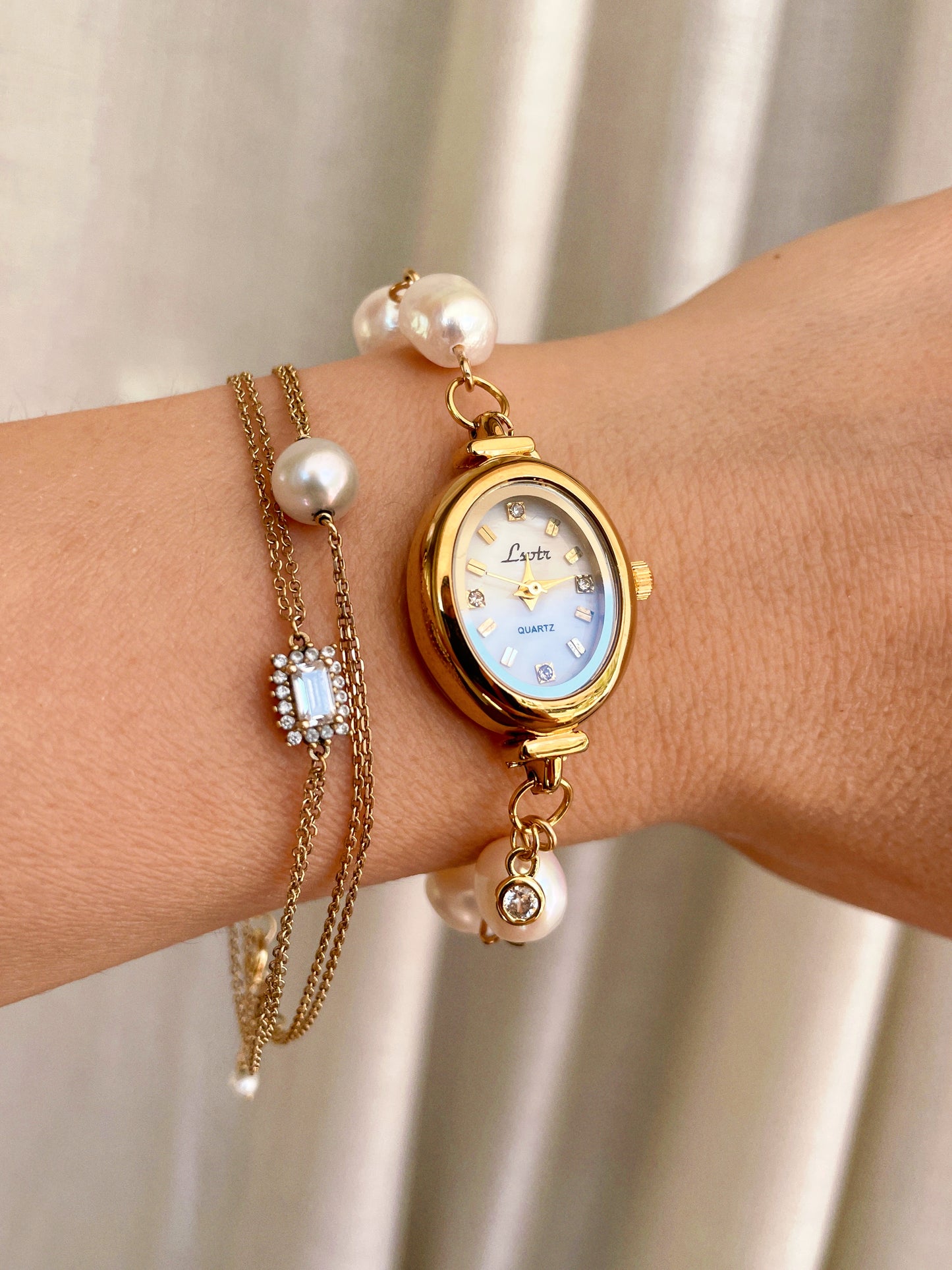 Vintage Gold Freshwater Pearl Watch