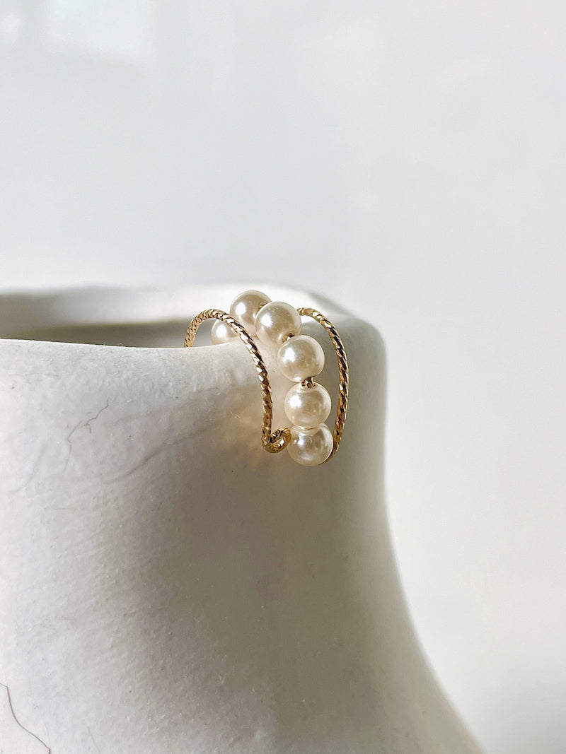 Gold Filled Sparkle Pearl Ear Cuff