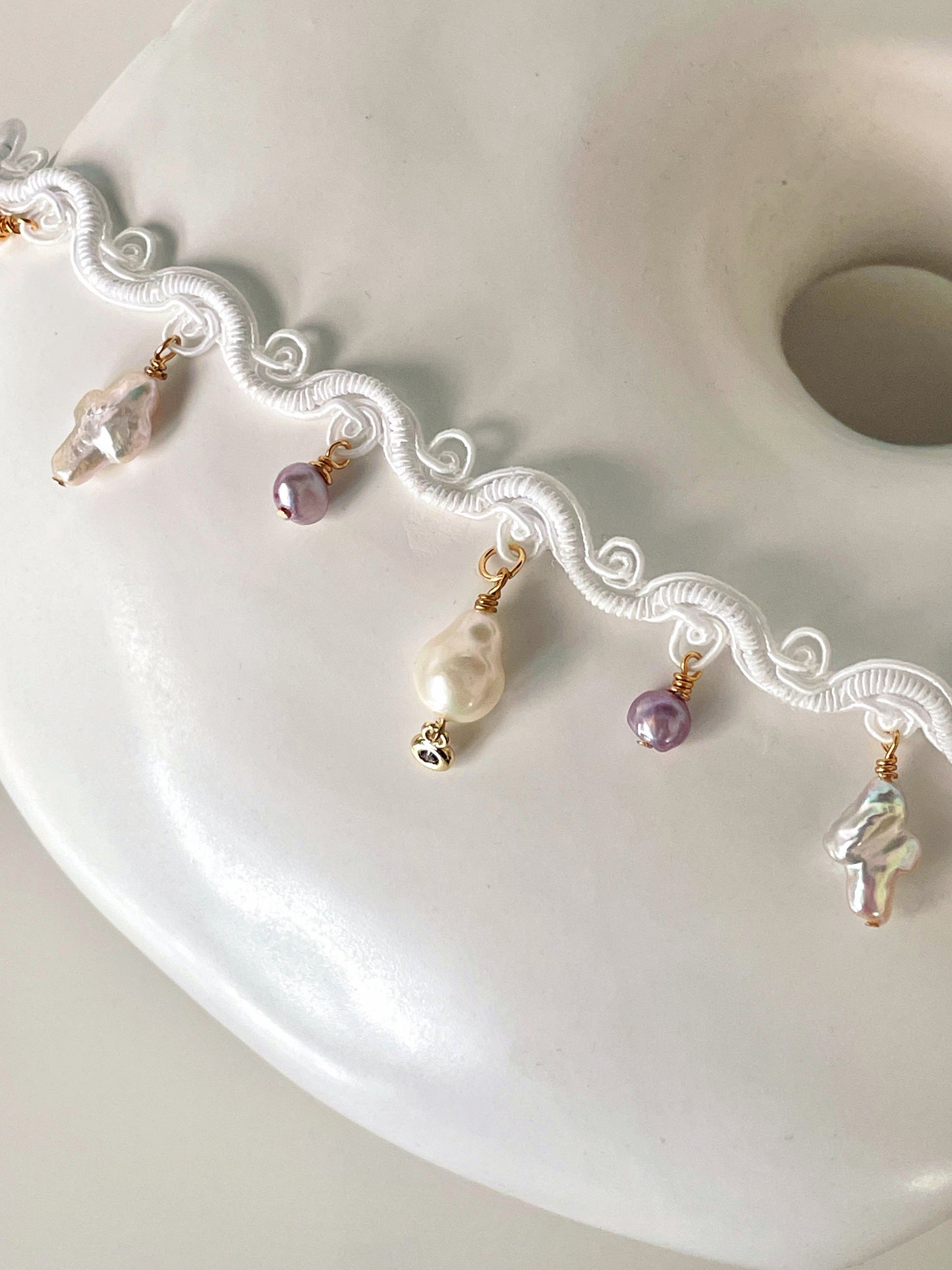 Pearl Charm Choker Necklace