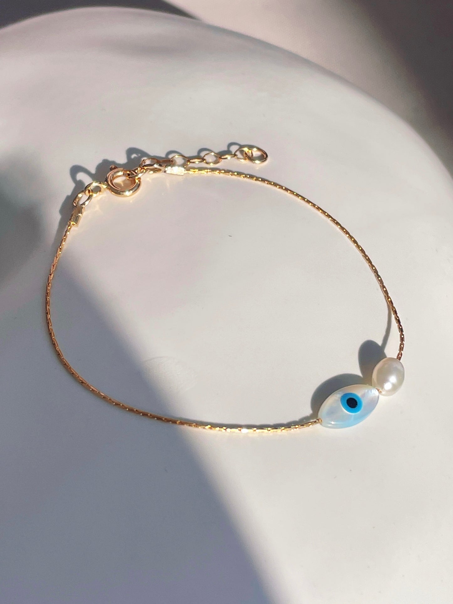 Evil Eye Pearl Bracelet