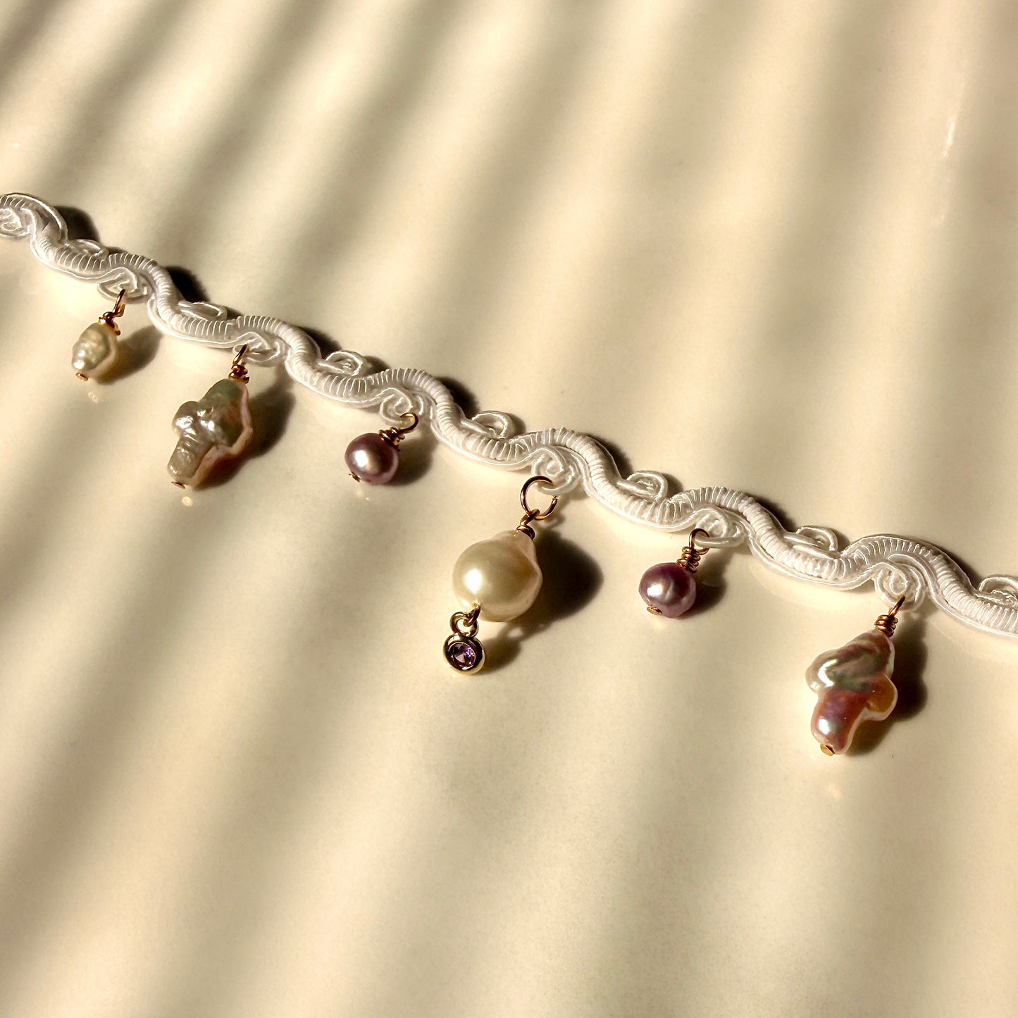 Pearl Charm Choker Necklace