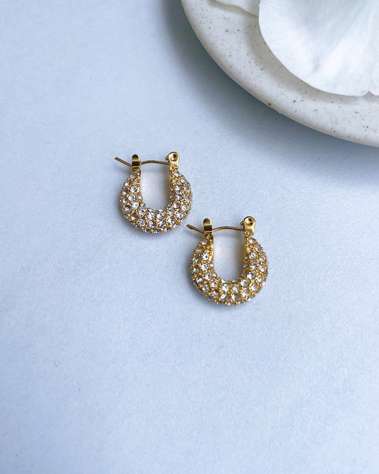 Chunky CZ Hoop Earrings