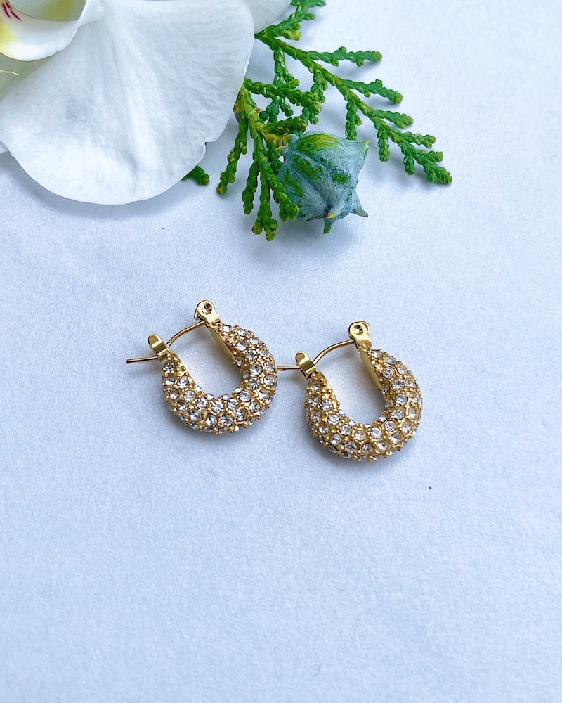 Chunky CZ Hoop Earrings