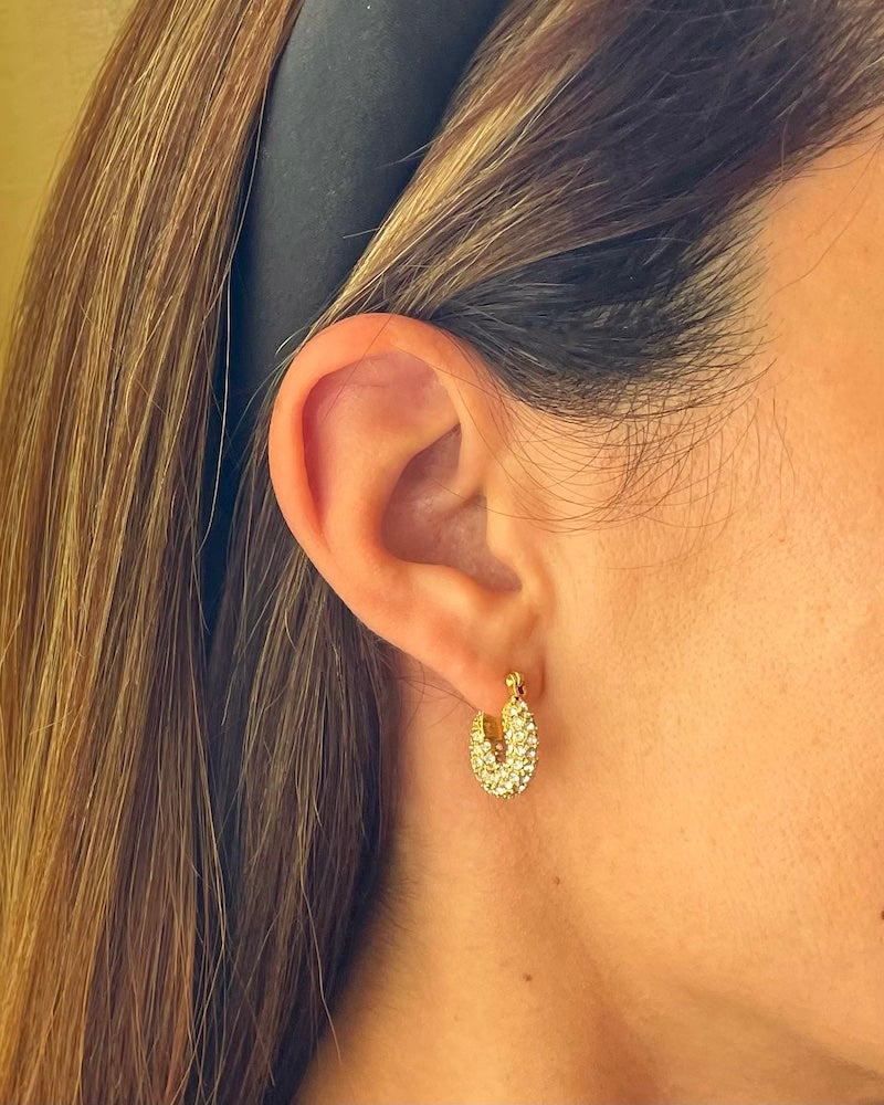 Chunky CZ Hoop Earrings