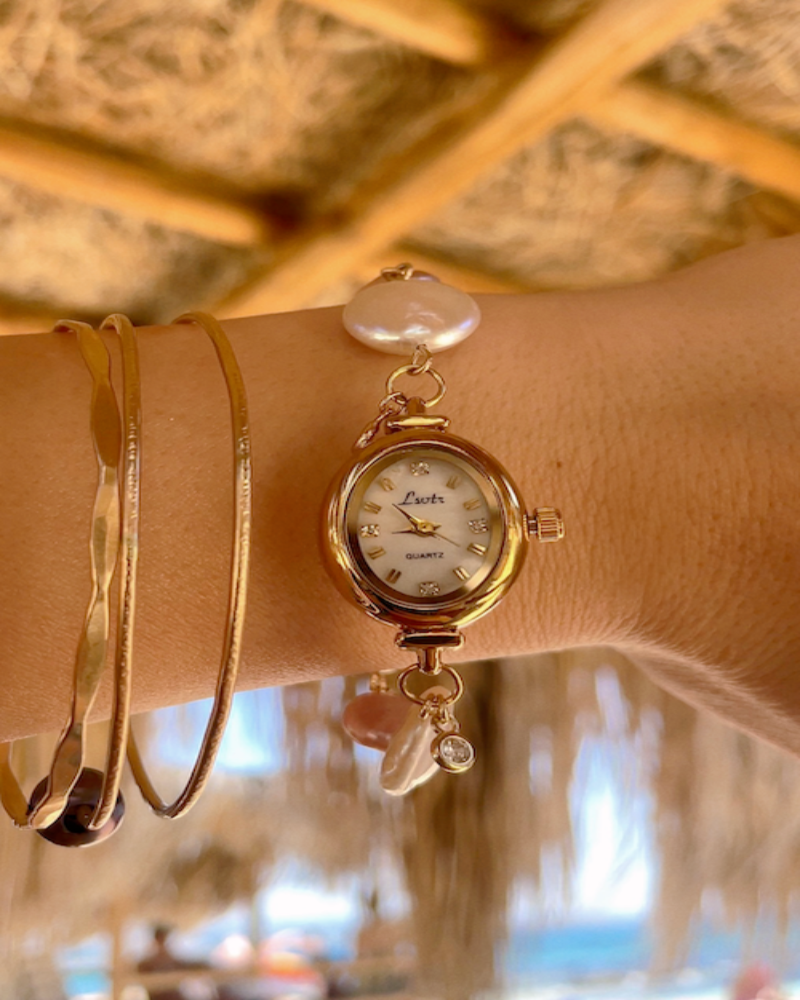 Vintage Gold Pearl Watch