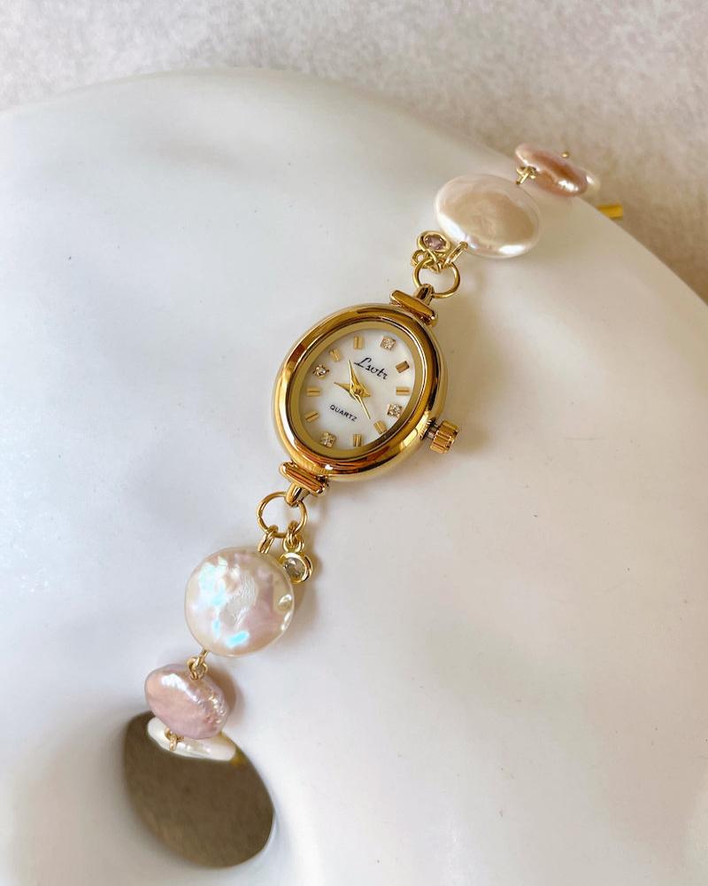 Vintage Gold Pearl Watch