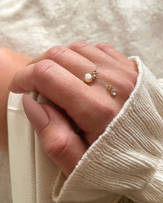 Adjustable Pearl Ring