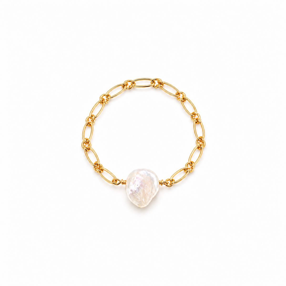 Keshi Pearl Chain Ring