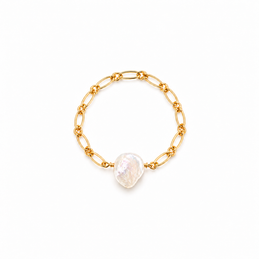 Keshi Pearl Chain Ring